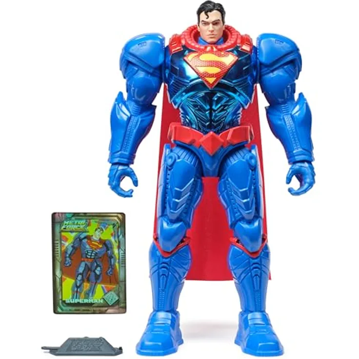 DC Comics DC Metal Force Superman Action-Figur, 30cm, mit 8 Bewegungspunkten und High-Tech Rüstung mit Stoffumhang, für Kinder ab 4 Jahren