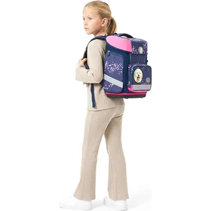 SCHOOL-MOOD Champion Maxx Pro Schulranzen-Set 6-teilig, höhenverstellbar für Grundschule 1.–4. Klasse, 22 L, ca. 1,1 kg – Motiv Leni (Hund), Modell 2026 – Bild 2