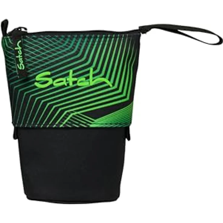 satch Pencil Slider extra groß mit Trennfach und Geodreieck, Seismic Green - Schwarz – Bild 1