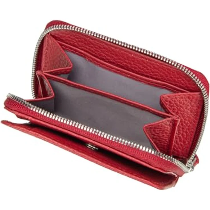 Jost Vika Geldbörse, RFID Schutz, 100% Leder, 7.5 cm x 10 cm x 2.5 cm, rot – Bild 5