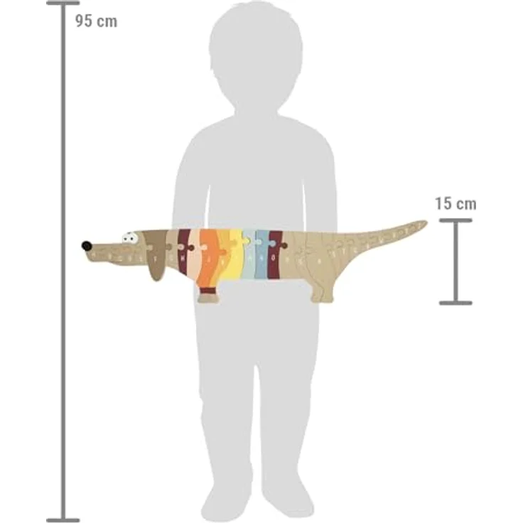 small foot Buchstabenpuzzle Hund aus Holz, mit 26 Puzzleteilen zum Lernen des Alphabets, für Kinder ab 3 Jahren, 12413 – Bild 5