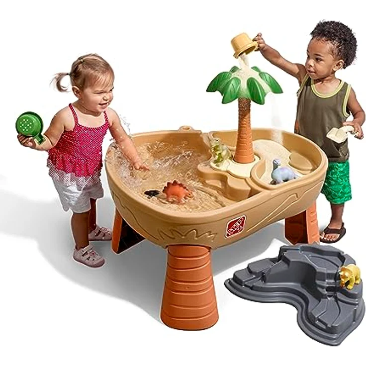 Step2 Dino Dig Sand & Wassertisch mit Dinosaurier & Jungle | Wasserspieltisch für Kinder mit 7-teiligem Zubehör Set | Wasserspielzeug / Sandtisch für den Garten – Bild 3