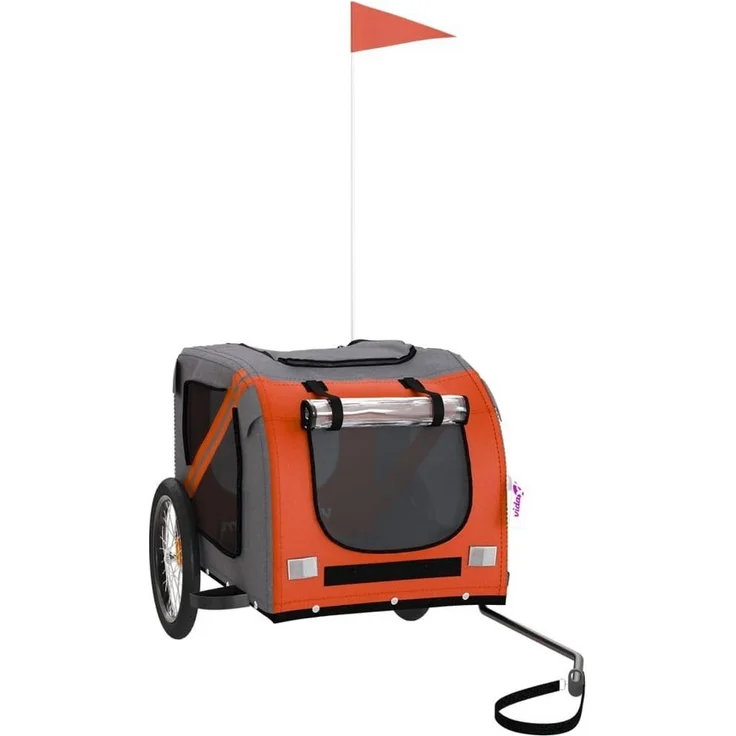 vidaXL Fahrradhundeanhänger Oxford-Gewebe & Eisen Orange/Schwarz 45 kg Tragfähigkeit – Bild 1