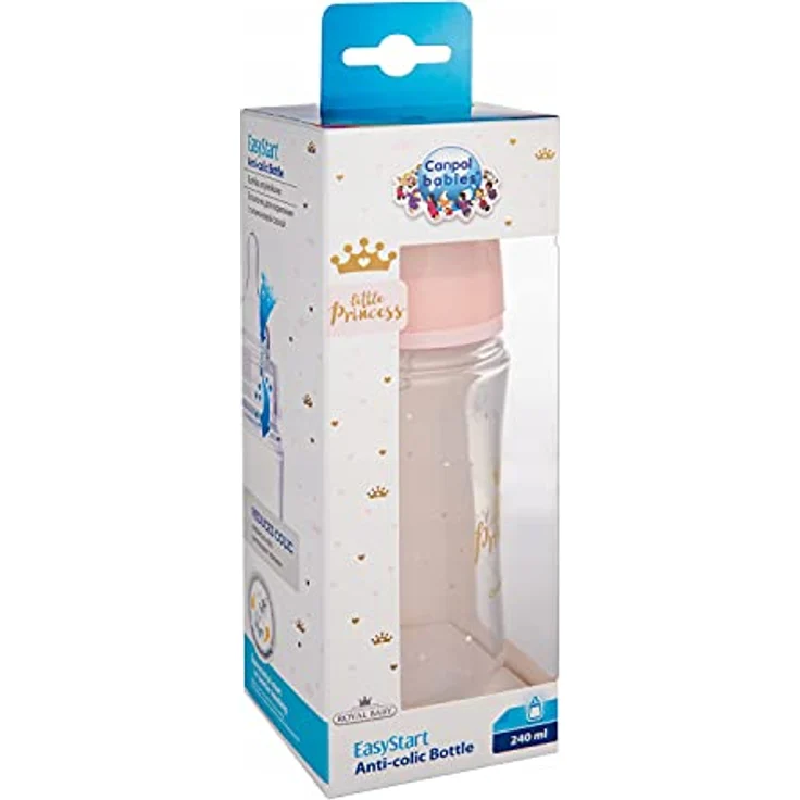 Canpol Babies Royal Baby Babyflasche 3m+ Pink 240 ml, mit weiter Hals und effektivem Entlüftungssystem – Bild 4