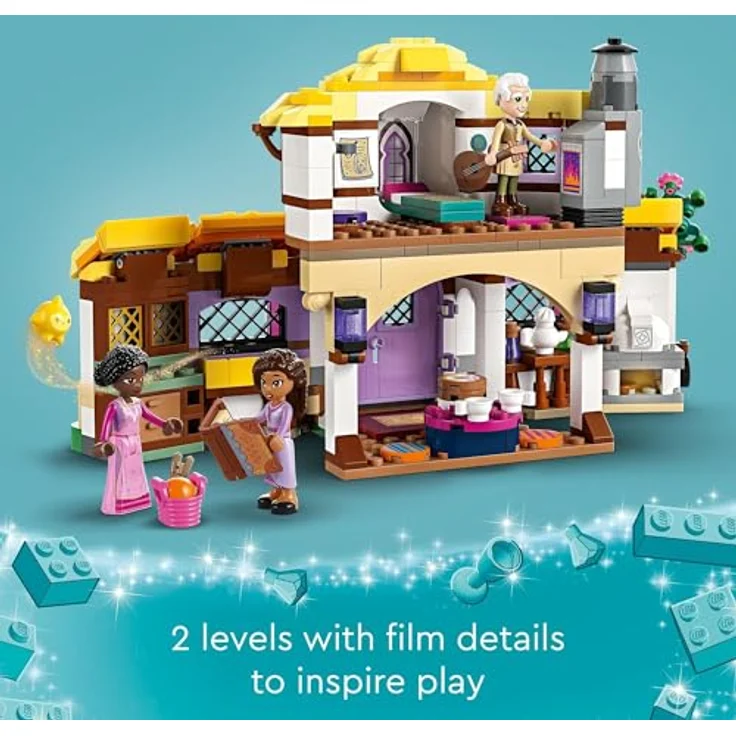LEGO 43231 Disney Wish Ashas Häuschen Set, öffnendes Spielzeug-Puppenhaus aus dem Wish-Film mit Asha, Sakina und Sabino-Mini-Puppen und Star-Figur, Kinder, Mädchen und Jungen – Bild 4