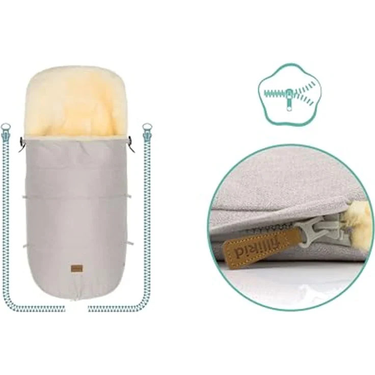 Fillikid Lammfellfußsack Makalu Exklusiv | Winterfußsack aus medizinischem Fell | Warm & Vielseitig | Passend für Bugaboo, Joolz – Bild 5