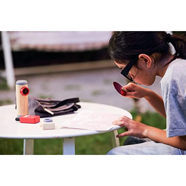 PlanToys Detektiv-Set, Experimentierkasten mit Brille, Walkie-Talkie, Kamera und Periskop, Holzspielzeug – Bild 2