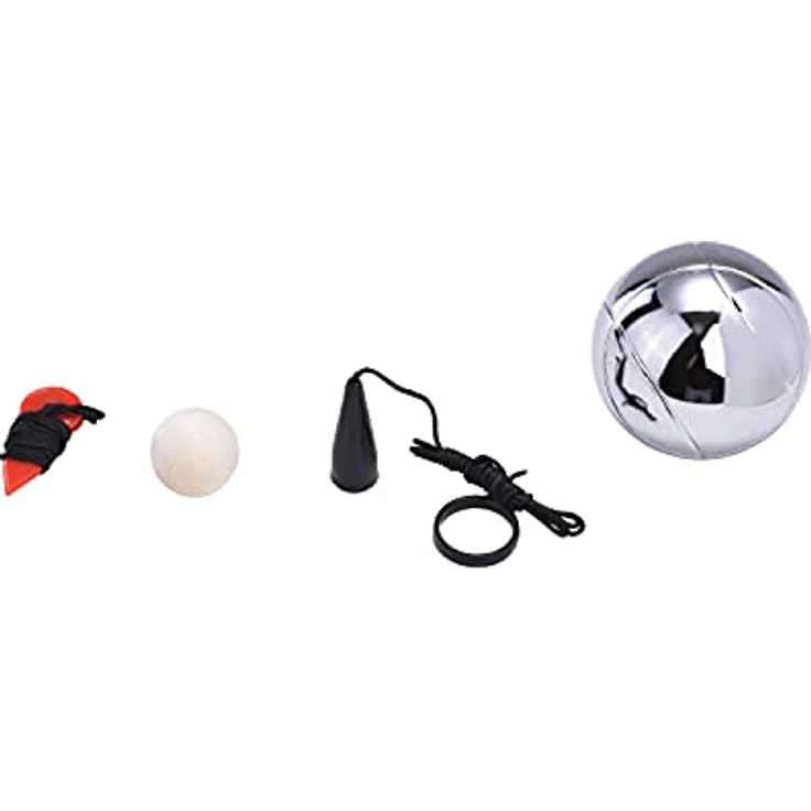 LAGUIOLE - Petanque Set Set besteht aus 6 Metall-Petanquekugeln, einem Wagenheber und einem Magnetkugelsammler. - Metall, Leinwand - Silber, braun – Bild 3