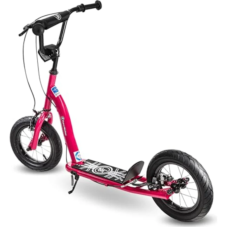 HyperMotion Kinderroller RUBY 12.2, höhenverstellbar mit 12 Zoll Luftreifen, Handbremsen, pink/magenta – Bild 9