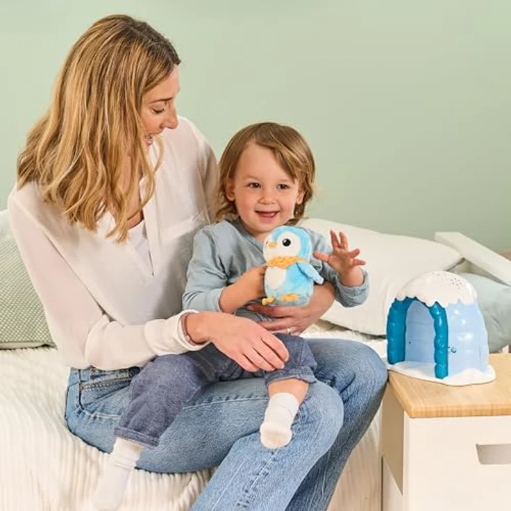 VTech Baby 2-in-1 Sternenlicht-Pinguin – Kuschelige Spieluhr-Einschlafhilfe mit Licht-Projektor und Einschlaf-Musik, blau – Bild 5