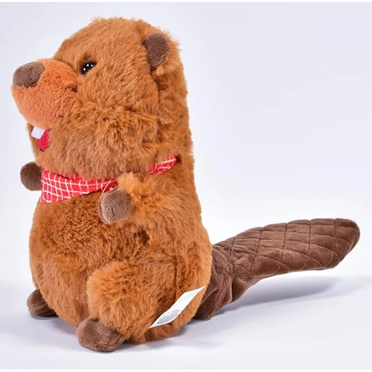 Winfried Kögler Labertier Biber Manni, 22 cm große nachsprechende Plüschfigur mit Wiedergabefunktion und 6 Sekunden Sprachspeicher – Bild 2