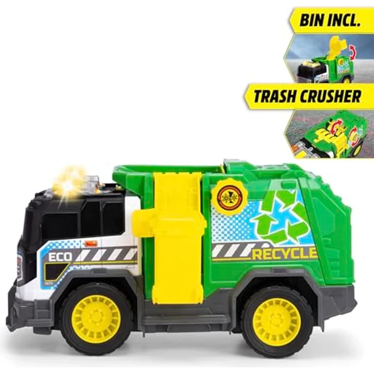 Dickie Toys Recycle Truck, Spielzeug-LKW mit Licht und Sound, 30 cm, inkl. Batterien, für Kinder ab 3 Jahren – Bild 3