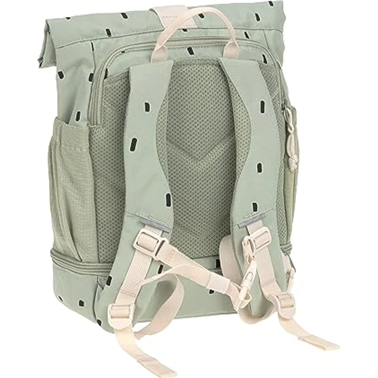 LÄSSIG Kindergartenrucksack Kinderrucksack Rolltop mit Brustgurt wasserabweisend, 11 Liter/Mini Rolltop Backpack Happy Prints Oliv – Bild 2
