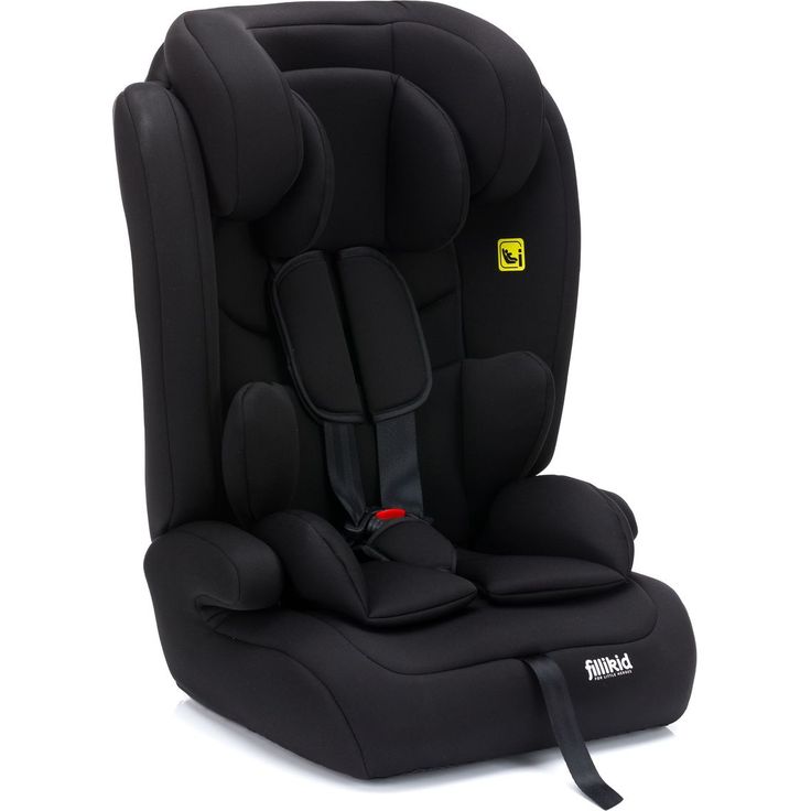 Fillikid Kindersitz Oli i-Size 9 Monate - 12 Jahre (76 cm - 150 cm) - Schwarz, mit 5-Punkt-Gurtsystem und erweiterter Seitenaufprallschutz