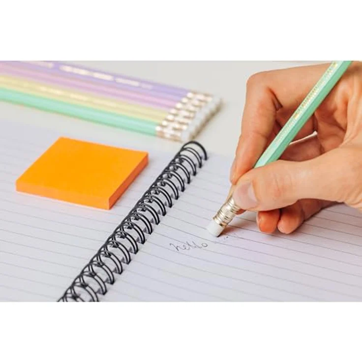 BIC Evolution Pastell Graphitstifte mit Radiergummi und stoßfester HB-Mine – 4 verschiedene Schaftfarben, 12 Stück – Bild 3