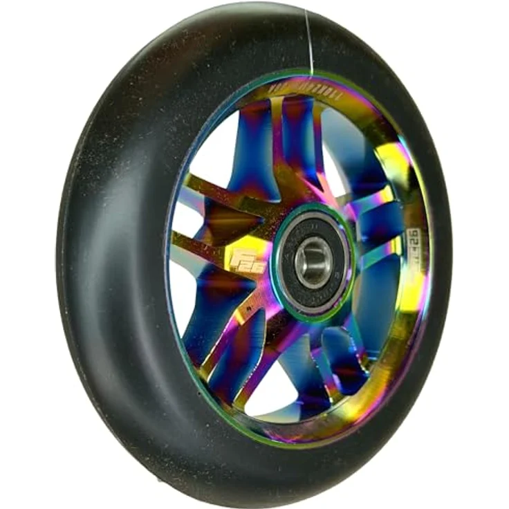 Fantic26 Base Stunt-Scooter, 110mm Rolle mit ABEC-11 Kugellagern, Neochrome/Pu Schwarz – Bild 3