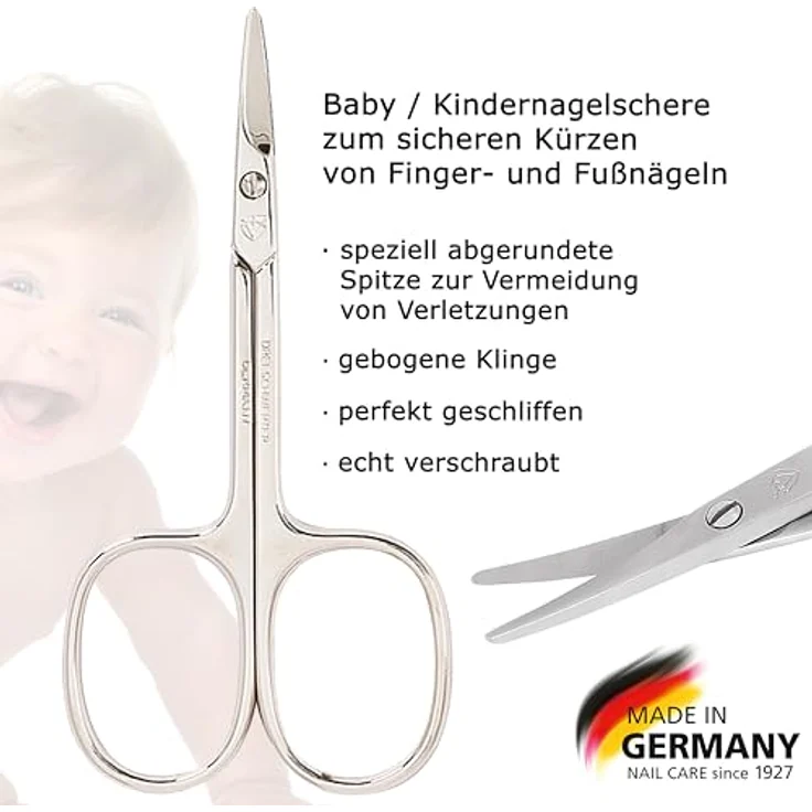 DREI SCHWERTER Babyschere 'Rabe Corbi', Nagelschere mit rund geschliffener Spitze und Etui für Babies und Kleinkinder – Bild 2