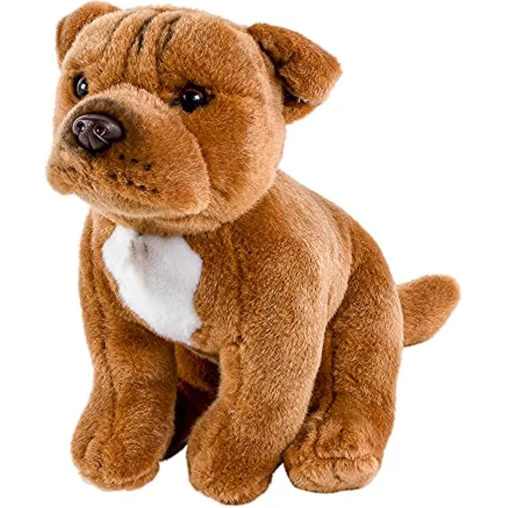 Teddys Rothenburg Pitbull/American Staffordshire Terrier sitzend 30 cm braun Kuscheltier Hund mit kuschelweichem Plüsch