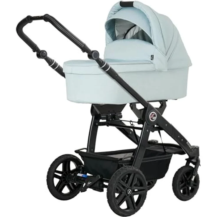 Hartan Kinderwagenset Racer GTS, 3-teilig, Pastellblau, mit Federung, 5-Punkte-Gurt, Made in Germany, EN 1888, UV 50+, azofarbenfrei – Bild 4