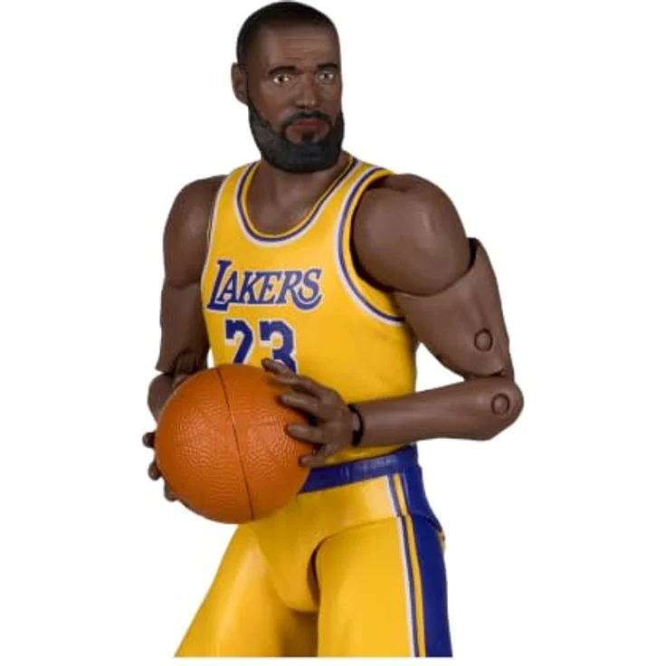 Mcfarlane Toys NBA LeBron James Figur, detailgetreue 6 Zoll Actionfigur im Trikot der Los Angeles Lakers mit Basketball und Basis – Bild 6