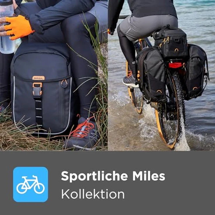 Basil Gepäckträgertasche MIK Miles black slate wasserdicht Größe 31x20x23cm 7 ltr. – Bild 6