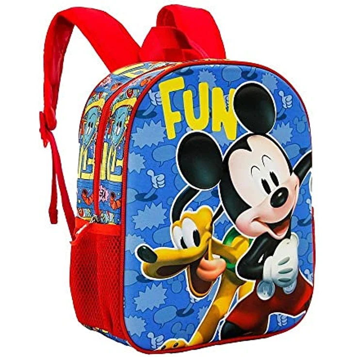 Disney Micky Maus Fun-Basic Rucksack, Mehrfarbig mit gepolsterten Schultergurten – Bild 3