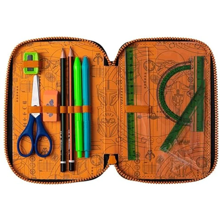 CoolPack Mäppchen JUMPER 3 Mandalorian, Multicolor mit 18 Buntstiften, Bleistift, Lineal und mehr – Bild 3