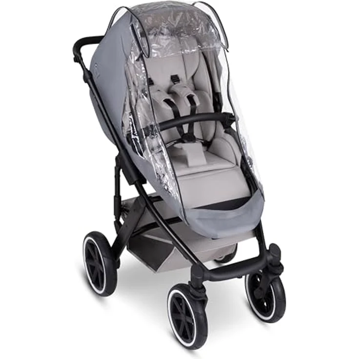ABC Design 4 Seasons Pram - Grey, Kinderwagen Regenschutz mit einfachem Ein- und Ausstieg, integrierten Reflektoren und Transporttasche – Bild 2