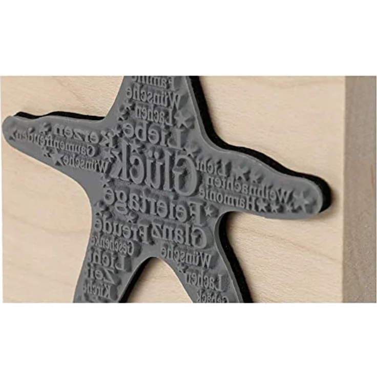 Rayher Stempel Holz "Stern", 7 x 7 cm, Holzstempel Weihnachten, zum Gestalten von Karten, Umschlägen, Geschenken, Butterer Stempel, 2802800 – Bild 4