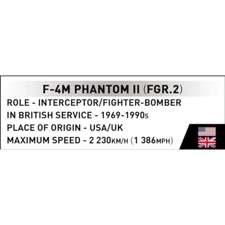 Cobi F-4M Phantom II, Klemmbausteinmodell mit 728 Teilen, britische Version der legendären RAF-Abfangjäger – Bild 10