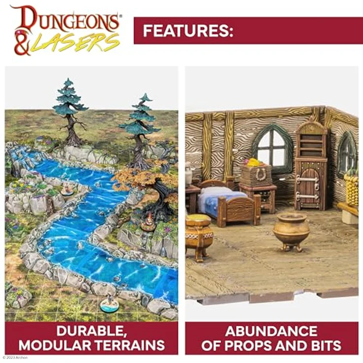 Archon Studio Dungeons & Lasers: Grand Stronghold, Spiel Zubehör mit doppelseitigen Wänden und integriertem Gitter, manuelle Montage erforderlich – Bild 4