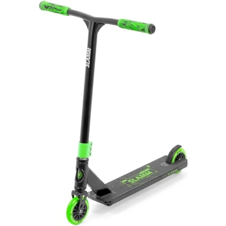 Slamm Klassischer Mini-Stunt-Scooter, 110mm Rollen, niedrige Fahrhöhe, Anfängerfreundlicher T-Stab, optimale Lenkung - Schwarz – Bild 1