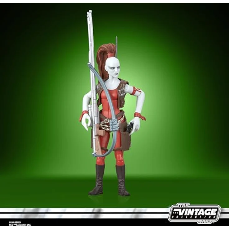 Star Wars The Vintage Collection Aurra Sing Action-Figur, 9,5 cm, mit Scharfschützengewehr und 2 Blastern, Kenner-Verpackung – Bild 4