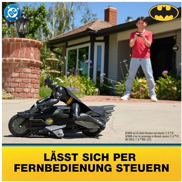 Batman RC Batcycle mit 30 cm Actionfigur, ferngesteuert mit 12 beweglichen Punkten, ideal für Abenteuer – Bild 5
