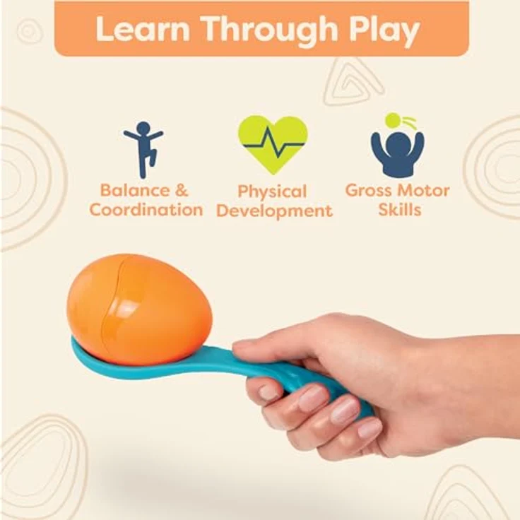B. Toys Wurfspiel Kinder, Ringwurfspiel mit Kegeln und Eierlauf Spiel – Garten, Kindergeburtstag, Kindergarten und mehr – Indoor und Outdoor Spielzeug für Kinder ab 3 Jahren – Bild 5