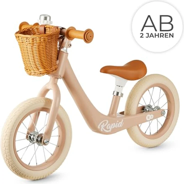Kinderkraft RAPID2 Laufrad aus Metall, verstellbarer Sitz 33,4-41,3 cm, Retro-Stil für Kinder von 2 Jahren bis 35 kg, mit praktischem Korb, 30 cm Räder – Bild 3
