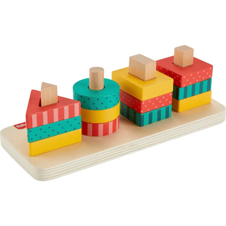 Fisher-Price® Stapelspielzeug Formen-Stapel- und -Sortierspielzeug aus Holz, (13-tlg) - Holzspielzeug zur Förderung der Feinmotorik und Farberkennung – Bild 1