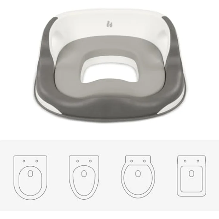 hauck Toilet Baby Seat, Grau - Universeller Toilettensitz für Kinder ab 18 Monaten mit Rückenlehne und Haltegriffen, einfach abwischbar und sicher zu befestigen – Bild 4
