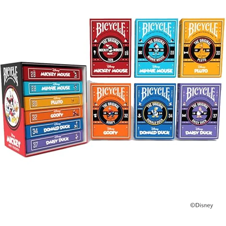 Bicycle Disney Mickey & Friends Box, 6 Decks mit 54 Karten und 2 Jokern, hochwertiges Sammlerset mit ikonischen Charakteren – Bild 3