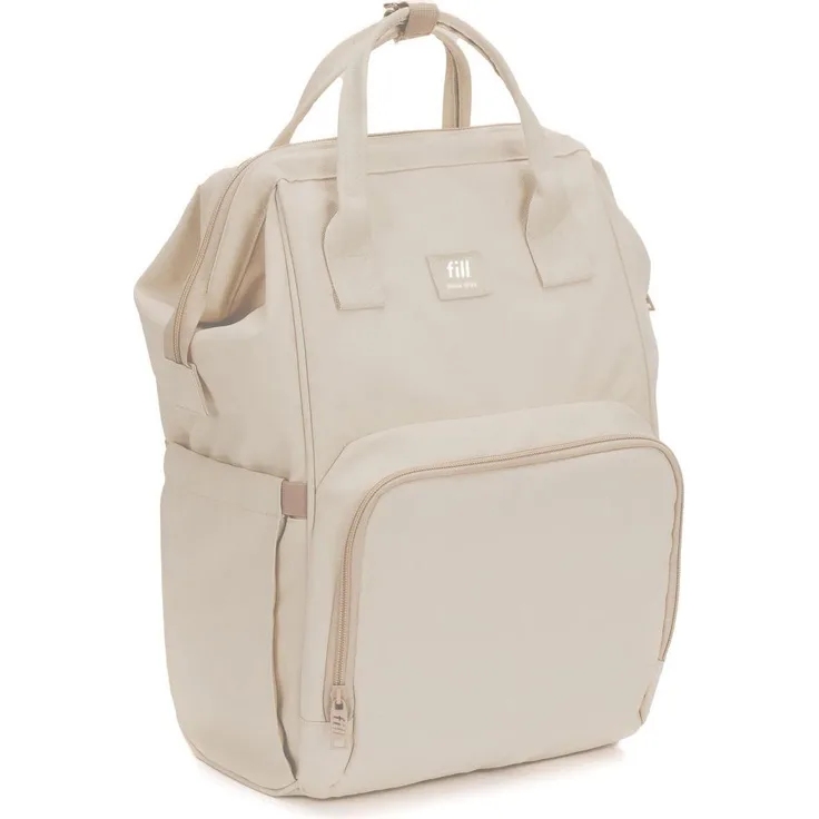 Fillikid Wickelrucksack Barcelona, stylischer Rucksack mit großzügigem Stauraum und gepolsterten Schultergurten, schwarz