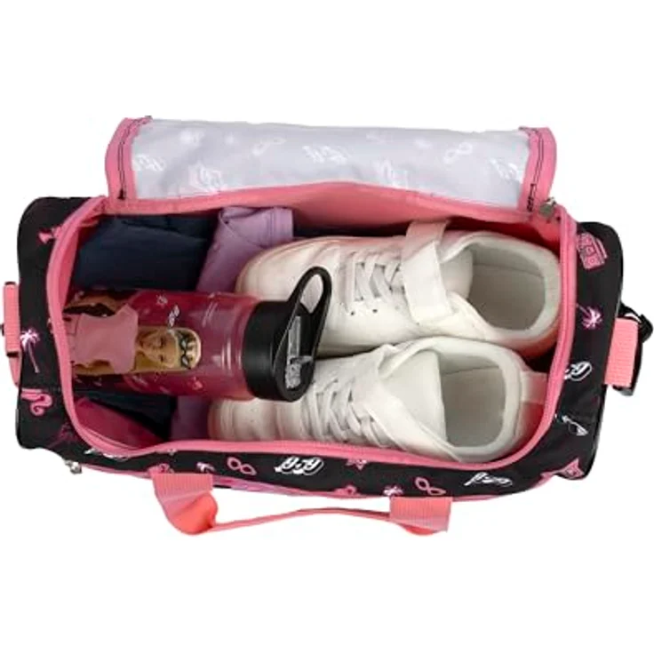 Scooli Sporttasche Barbie, Kindersporttasche mit geräumigem Hauptfach und abnehmbarem Schultergurt, pink – Bild 4