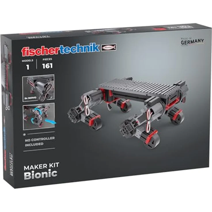 Fischertechnik FIT Maker Kit Bionic 571902, Experimentierkasten mit Laufroboter-Chassis und 8 Servomotoren, für Erwachsene – Bild 1