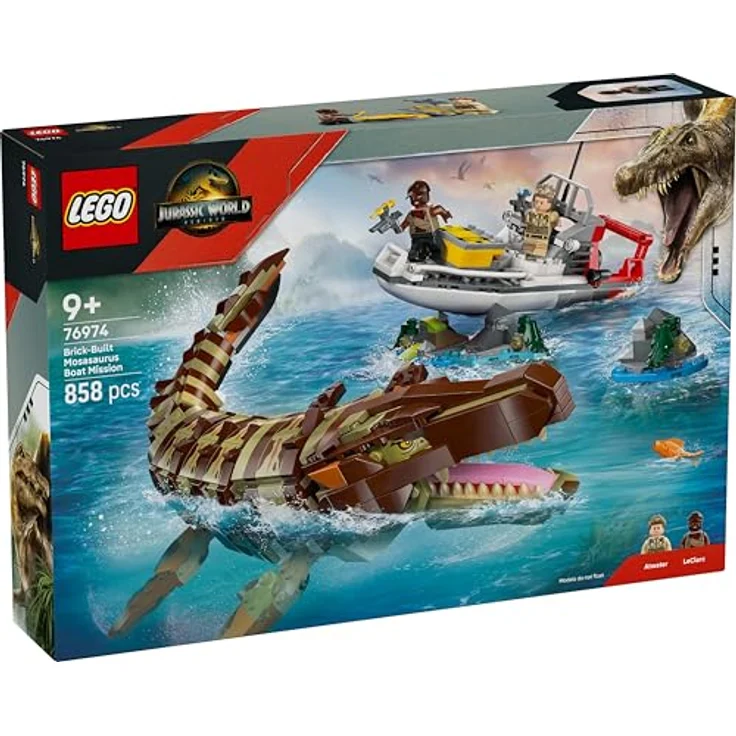 LEGO Jurassic World 76974 - Mosasaurier: Die Bootmission, 858 Teile, ab 9 Jahren, beweglicher Dino mit aufklappbarem Maul und detailreichem Boot – Bild 10