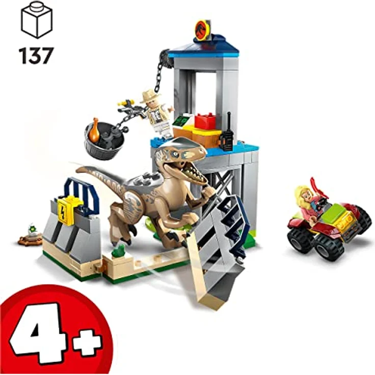 LEGO 76957 Jurassic Park Flucht des Velociraptors, Dinosaurierspielzeug und Buggy-Auto zum Sammeln für Kinder ab 5 Jahren – Bild 2