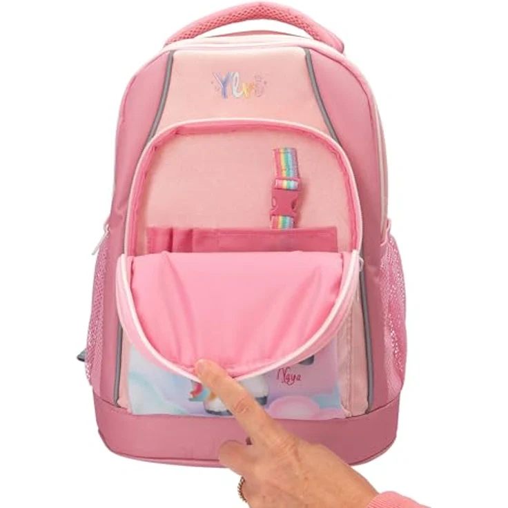 Depesche 14038 Ylvi Sugar Pop, Schulrucksack in Rosa mit Einhorn Motiv, glitzernden Details und verstellbaren Trägern – Bild 5