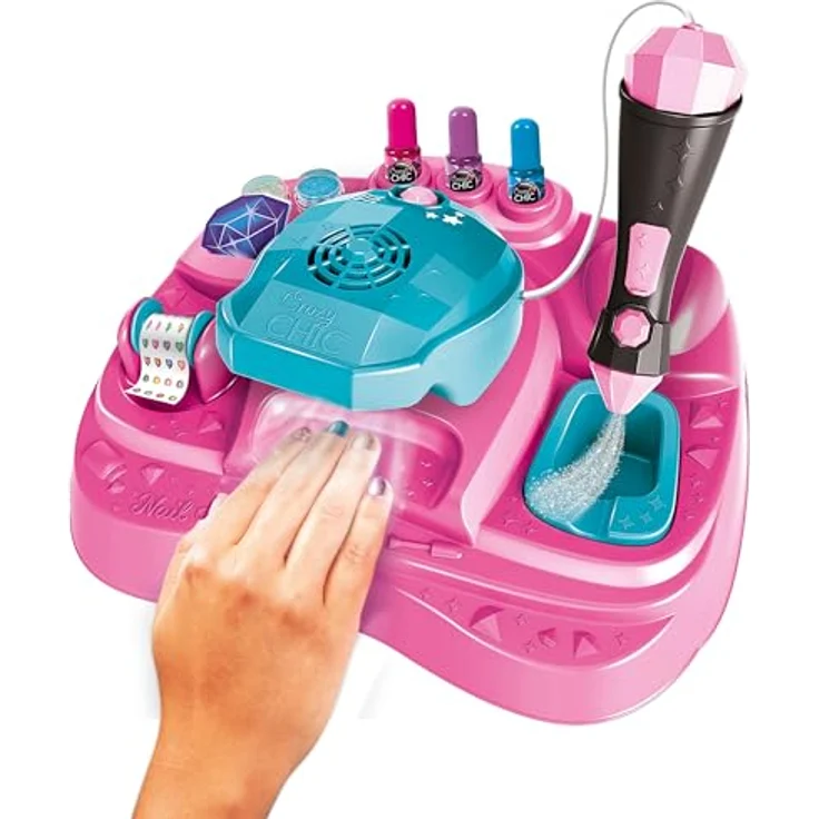 Clementoni® Kreativset Crazy Chic, Superstar Nageldesign mit Nagellack-Maschine, Glitzer und Nagellacktrockner – Bild 9