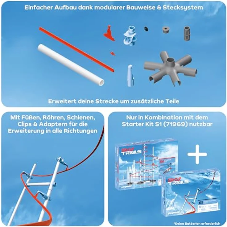 Sky Trails Construction Pack 71975, Konstruktionsspielzeug-Set für Kinder ab 7 Jahren, erweiterbar mit Starter Kit und robustem Kunststoff – Bild 4