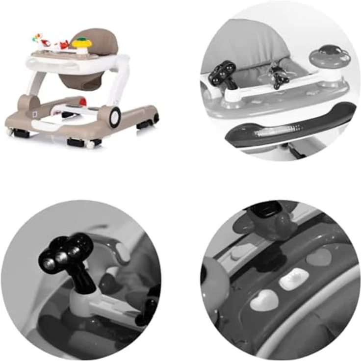 Chipolino Lauflernhilfe Little Explorer 4 in 1, Lauflernwagen mit Musikfunktion, höhenverstellbar, beige – Bild 5