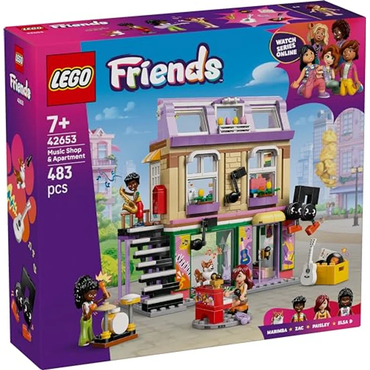 LEGO Friends 42653 Musikladen & Wohnung Bausatz, Mehrfarbig, mit 3 Minifiguren und reichhaltigem Musikzubehör, 483 Teile – Bild 8