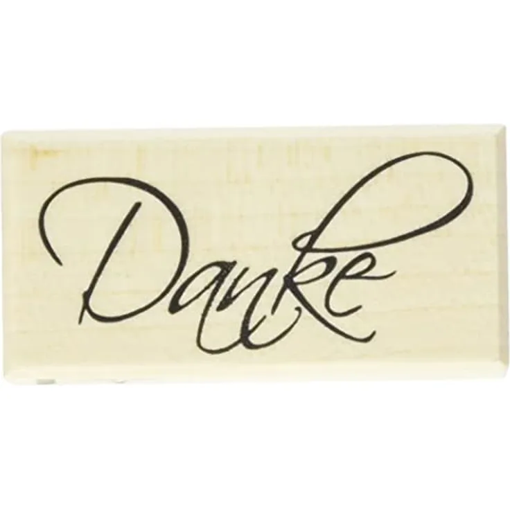 Rayher Hobby 28440000 Butterer Holzstempel Danke, 3 x 6 cm, Stempel mit Schriftzug für Dankeskarten bei Hochzeit, Taufe, Kommunion, Geburtstag